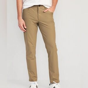 Old Navy Active Tech Hybrid Pants Men’s 40 x 36 Slim 4-Way Stretch Khaki Tan NEW